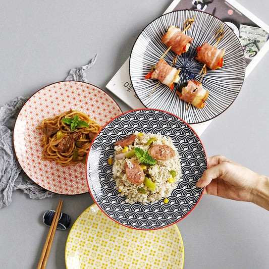 Creative Japanese  Ceramic Dishes Dishes Dishes Large Flat Rice Dishes