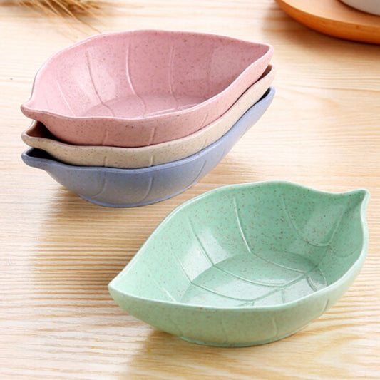Leaves Shape Baby Kids Dish Bowl Wheat Straw Soy Sauce Dish Rice Bowl Plate Sub - plate Japanese Tableware Food Container