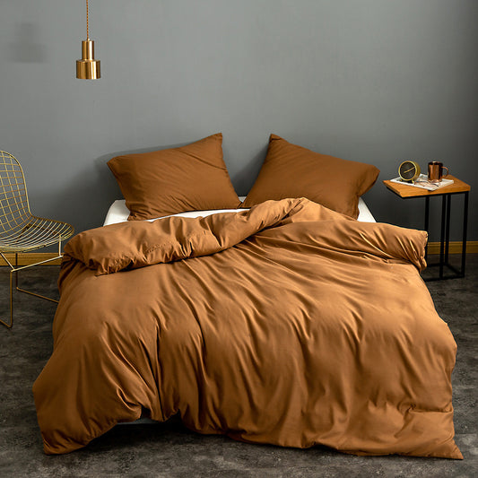 Fashion Home Textile Single Product Bedding Brushed Solid Color Quilt Cover